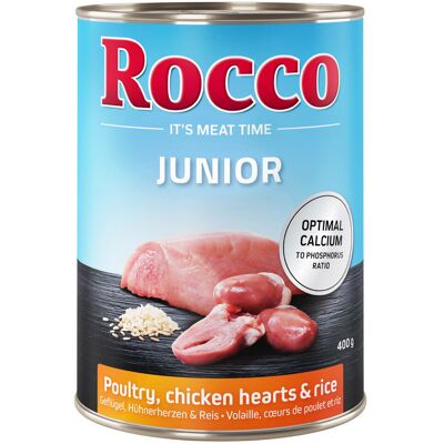 Rocco Junior, 6 x 400 g - Drób i serca kurze z ryżem Rocco Junior, 6 x 400 g - Drób i serca kurze z ryżem
