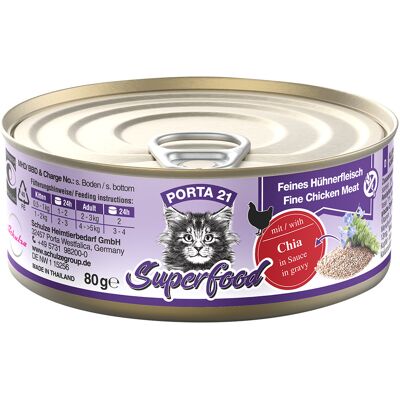 Porta 21 Superfood 24x80g Karma dla kotów - Kurczak z Chia Porta 21 Superfood 24x80g Karma dla kotów - Kurczak z Chia