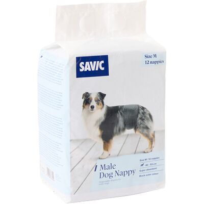 Savic pieluchy dla psów samców - Rozmiar M: 40-53 cm, 12 sztuk Savic pieluchy dla psów samców - Rozmiar M: 40-53 cm, 12 sztuk
