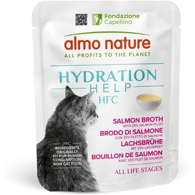 Almo Nature HFC Hydration Help, 6 x 50 g - Bulion z łososia z filetem z łososia Almo Nature HFC Hydration Help, 6 x 50 g - Bulion z łososia z filetem z łososia