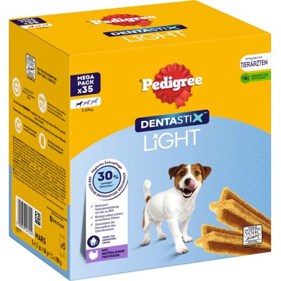 Pedigree Dentastix Light: Przekąska do pielęgnacji zębów dla małych psów (3 - 10 kg) - 35 szt. Pedigree Dentastix Light: Przekąska do pielęgnacji zębów dla małych psów (3 - 10 kg) - 35 szt.