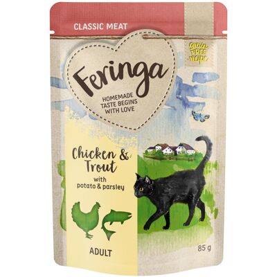 Feringa w saszetkach, 12 x 85 g - Pstrąg i kurczak z ziemniakami i pietruszką Feringa w saszetkach, 12 x 85 g - Pstrąg i kurczak z ziemniakami i pietruszką