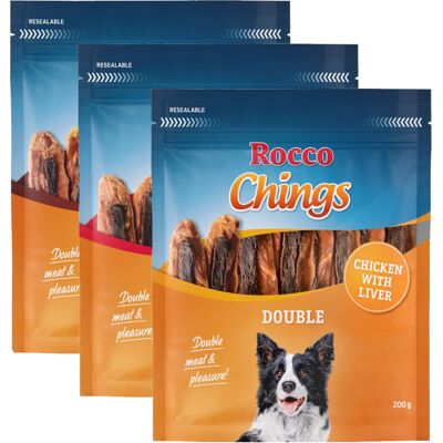 Mieszany pakiet próbny Rocco Chings Double, 3 x 200 g - 3 różne smaki Mieszany pakiet próbny Rocco Chings Double, 3 x 200 g - 3 różne smaki