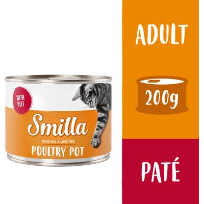 Smilla Puszki z drobiem, 6 x 200 g - Drób z wołowiną Smilla Puszki z drobiem, 6 x 200 g - Drób z wołowiną