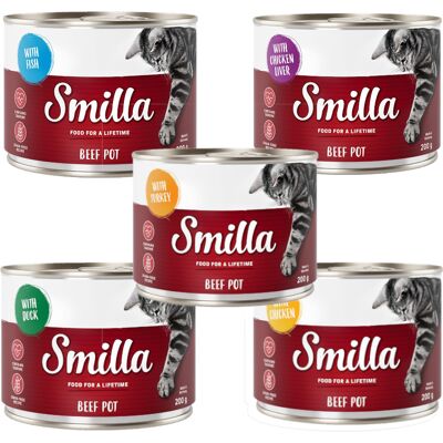 Smilla Delikatne Wołowina - Mieszany Pakiet 6 x 200g - Bez zbóż, Naturalny Smilla Delikatne Wołowina - Mieszany Pakiet 6 x 200g - Bez zbóż, Naturalny