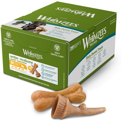 Whimzees by Wellness, poroże i kości ryżowe - Rozmiar M, 40 szt. Whimzees by Wellness, poroże i kości ryżowe - Rozmiar M, 40 szt.