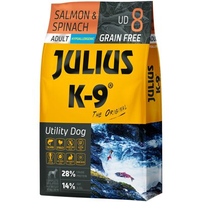 Julius K-9 Bez zbóż dla dorosłych psów - Łosoś i Szpinak 10kg Julius K-9 Bez zbóż dla dorosłych psów - Łosoś i Szpinak 10kg
