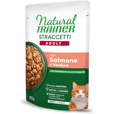 Wilgotne jedzenie dla kotów z łososiem - Natural Trainer - 44 x 85 g Wilgotne jedzenie dla kotów z łososiem - Natural Trainer - 44 x 85 g