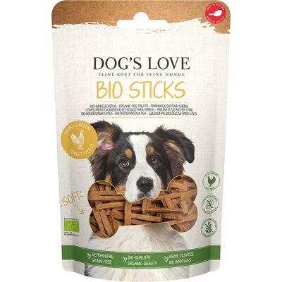 Dog´s Love Bio Sticks, z ekologicznym kurczakiem - 150 g Dog´s Love Bio Sticks, z ekologicznym kurczakiem - 150 g