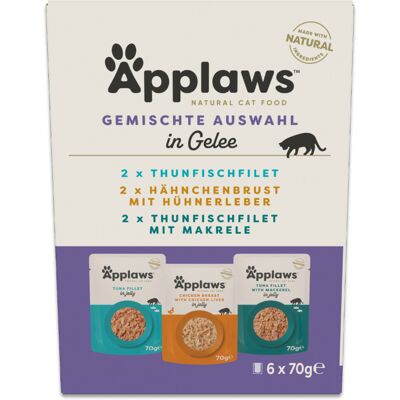 Pakiet próbny Applaws, saszetki w galarecie, 6 x 70 g - Pakiet mieszany tuńczyk z kurczakiem (3 smaki) Pakiet próbny Applaws, saszetki w galarecie, 6 x 70 g - Pakiet mieszany tuńczyk z kurczakiem (3 smaki)