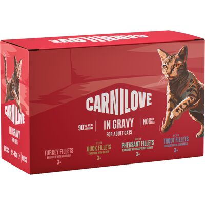 Carnilove Cat w saszetkach, 12 x 85 g - Pakiet mieszany w sosie (4 smaki) Carnilove Cat w saszetkach, 12 x 85 g - Pakiet mieszany w sosie (4 smaki)