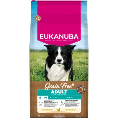 Eukanuba Grain Free Adult Small & Medium, kurczak - 12 kg Eukanuba Grain Free Adult Small & Medium, kurczak - 12 kg