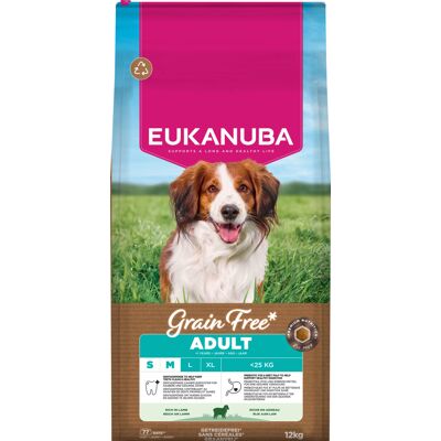Eukanuba Grain Free Adult Small & Medium, z jagnięciną - 12 kg Eukanuba Grain Free Adult Small & Medium, z jagnięciną - 12 kg
