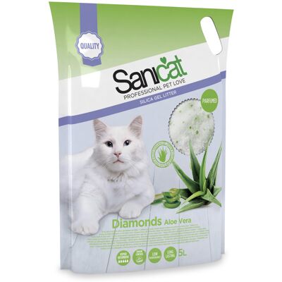Kocia żwir Sanicat Aloe Vera - Miękkie perły - 5L Kocia żwir Sanicat Aloe Vera - Miękkie perły - 5L