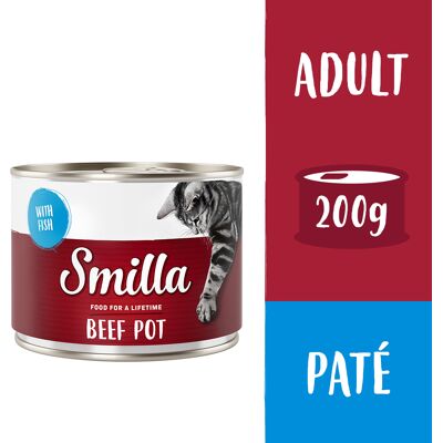 Smilla Puszki z wołowiną, 6 x 200 g - Wołowina z rybą Smilla Puszki z wołowiną, 6 x 200 g - Wołowina z rybą