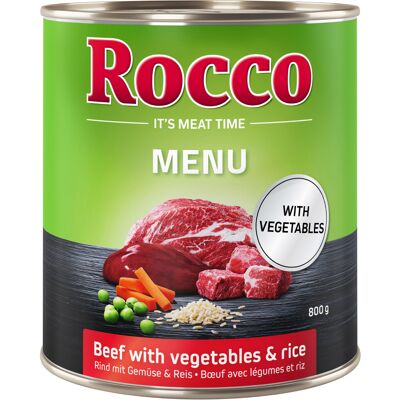 Rocco Menu, 6 x 800 g - Wołowina z warzywami i ryżem Rocco Menu, 6 x 800 g - Wołowina z warzywami i ryżem