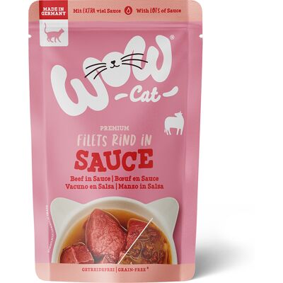 WOW Cat w sosie, 8 x 85 g - Wołowina WOW Cat w sosie, 8 x 85 g - Wołowina