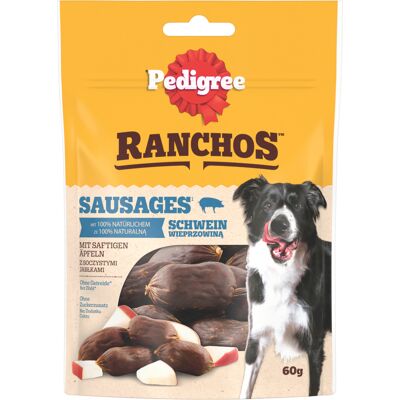 Pedigree Ranchos Sausages - Wieprzowina z jabłkiem, 7 x 60 g Pedigree Ranchos Sausages - Wieprzowina z jabłkiem, 7 x 60 g