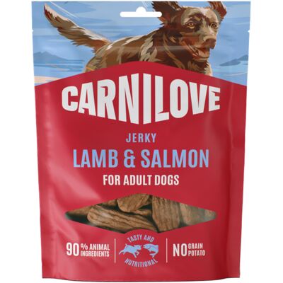 Carnilove Dog Jerky Snack - Jagnięcina i łosoś, 2 x 100 g Carnilove Dog Jerky Snack - Jagnięcina i łosoś, 2 x 100 g