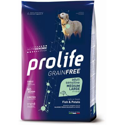 Prolife Grain Free Adult Sensitive Medium/Large Ryby i ziemniaki - 10 kg Prolife Grain Free Adult Sensitive Medium/Large Ryby i ziemniaki - 10 kg