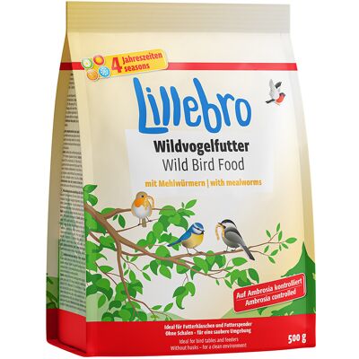 Pokarm dla ptaków Lillebro z larwami mącznika - 3 x 500 g Pokarm dla ptaków Lillebro z larwami mącznika - 3 x 500 g