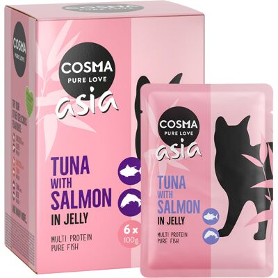 Megapakiet Cosma Asia w galarecie, 24 x 100 g - Tuńczyk z łososiem Megapakiet Cosma Asia w galarecie, 24 x 100 g - Tuńczyk z łososiem