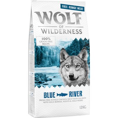 Wolf of Wilderness Adult "Blue River" - łosoś i kurczak z wolnego wybiegu - 12 kg Wolf of Wilderness Adult "Blue River" - łosoś i kurczak z wolnego wybiegu - 12 kg