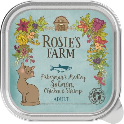 Rosie's Farm Adult, 16 x 100 g - Łosoś i kurczak z krewetkami Rosie's Farm Adult, 16 x 100 g - Łosoś i kurczak z krewetkami