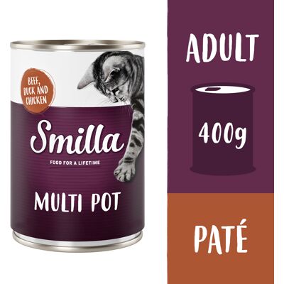 Megapakiet Smilla Mixed Meat Pot, 24 x 400 g - Wołowina, kaczka i kurczak Megapakiet Smilla Mixed Meat Pot, 24 x 400 g - Wołowina, kaczka i kurczak