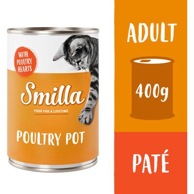 Megapakiet Smilla Puszki z drobiem, 24 x 400 g - Drób z sercami drobiowymi Megapakiet Smilla Puszki z drobiem, 24 x 400 g - Drób z sercami drobiowymi