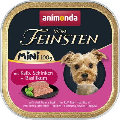 Animonda vom Feinsten Adult Mini, 32 x 100 g - Cielęcina ze szynką i bazylią Animonda vom Feinsten Adult Mini, 32 x 100 g - Cielęcina ze szynką i bazylią