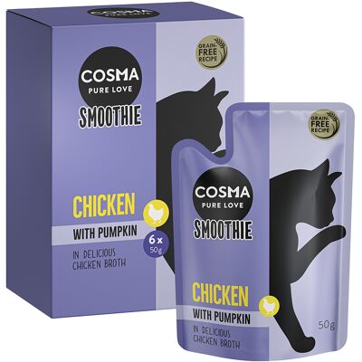 Cosma - Smoothies - kurczak dynia - 6 x 50 g - Cat Treats Cosma - Smoothies - kurczak dynia - 6 x 50 g - Cat Treats
