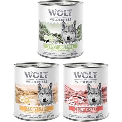 Karma dla psa Wolf of Wilderness - Pakiet mieszany - 6 x 800 g Karma dla psa Wolf of Wilderness - Pakiet mieszany - 6 x 800 g