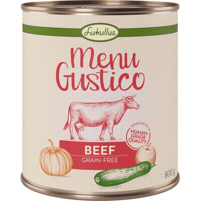 Lukullus Menu Gustico 6 x 800 g - Wołowina z dynią, jabłkiem i oregano Lukullus Menu Gustico 6 x 800 g - Wołowina z dynią, jabłkiem i oregano