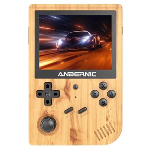 887837SZBT ANBERNIC RG351V Retro Game Console Handheld 16GB, Gaming Console Emulator for NDS, N64, DC, PSP Games - Wood Grain Color
