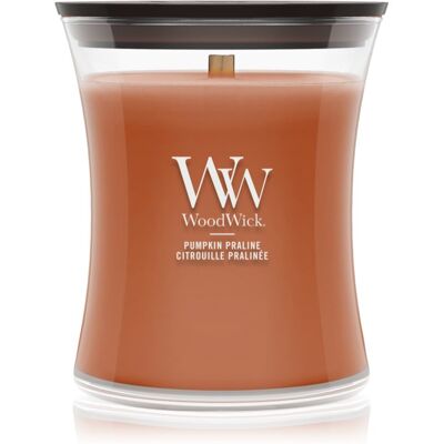 Woodwick Pumpkin Praline świeczka zapachowa z drewnianym knotem 275 g Woodwick Pumpkin Praline świeczka zapachowa z drewnianym knotem 275 g