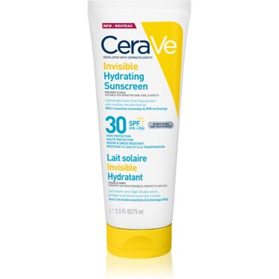 CeraVe Invisible Hydrating Sunscreen SPF 30 mleczko do opalania do twarzy i ciała SPF 30 75 ml CeraVe Invisible Hydrating Sunscreen SPF 30 mleczko do opalania do twarzy i ciała SPF 30 75 ml