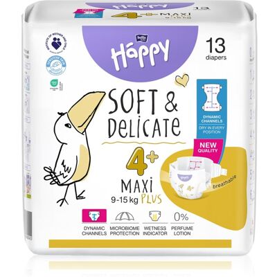 Jednorazowe pieluchy Bella Baby Happy Soft&Delicate; Rozmiar 4+ Maxi Plus - Pieluchy jednorazowe Jednorazowe pieluchy Bella Baby Happy Soft&Delicate; Rozmiar 4+ Maxi Plus - Pieluchy jednorazowe