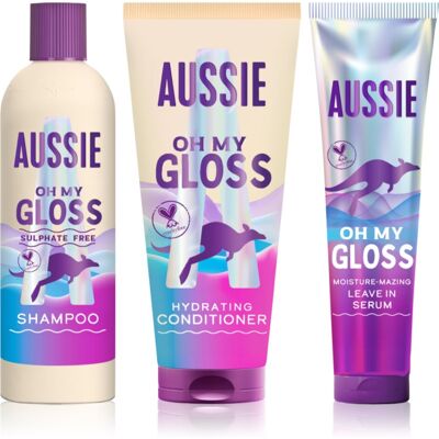 Aussie Oh My Gloss Gift Box zestaw upominkowy nawilżające i nadające blask Aussie Oh My Gloss Gift Box zestaw upominkowy nawilżające i nadające blask