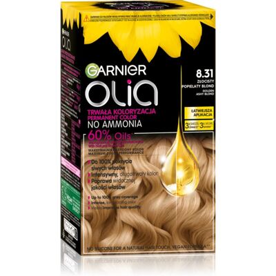 Garnier Olia Big Kit trwała farba do włosów odcień 8.31 Golden Ashy Blond 1 szt. Garnier Olia Big Kit trwała farba do włosów odcień 8.31 Golden Ashy Blond 1 szt.