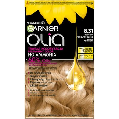 Garnier Olia Big Kit trwała farba do włosów odcień 8.31 Golden Ashy Blond 1 szt. Garnier Olia Big Kit trwała farba do włosów odcień 8.31 Golden Ashy Blond 1 szt.