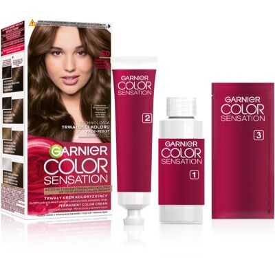 Garnier Color Sensation farba do włosów odcień 5.0 Luminose Light Brown 1 szt. Garnier Color Sensation farba do włosów odcień 5.0 Luminose Light Brown 1 szt.