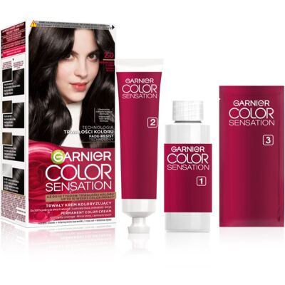 Garnier Color Sensation farba do włosów odcień 2.0 Hebanowa Czerń 1 szt. Garnier Color Sensation farba do włosów odcień 2.0 Hebanowa Czerń 1 szt.