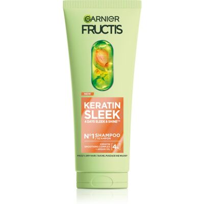 Garnier Fructis Keratin Sleek szampon z keratyną do nabłyszczania i zmiękczania włosów 200 ml Garnier Fructis Keratin Sleek szampon z keratyną do nabłyszczania i zmiękczania włosów 200 ml