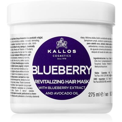 Kallos KJMN Professional Blueberry maseczka rewitalizująca do włosów suchych, zniszczonych i po zabiegach chemicznych 275 ml Kallos KJMN Professional Blueberry maseczka rewitalizująca do włosów suchych, zniszczonych i po zabiegach chemicznych 275 ml