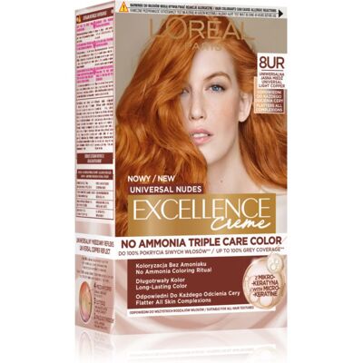 L’Oréal Paris Excellence Universal Nudes trwała farba do włosów odcień 8UR Universal Light Copper 1 szt. L’Oréal Paris Excellence Universal Nudes trwała farba do włosów odcień 8UR Universal Light Copper 1 szt.