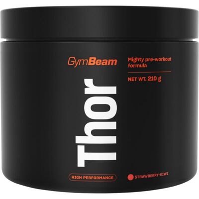 GymBeam Thor Pre-Workout zwiększenie wydolności fizycznej z kofeiną smak Strawberry & Kiwi 210 g GymBeam Thor Pre-Workout zwiększenie wydolności fizycznej z kofeiną smak Strawberry & Kiwi 210 g