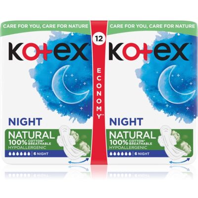 Kotex Natural Night podpaski - 12 szt. Kotex Natural Night podpaski - 12 szt.