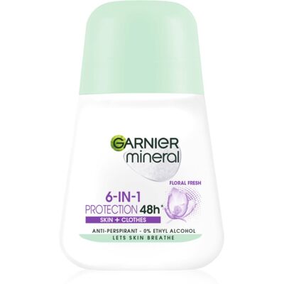 Garnier Mineral 6-w-1 Ochrona Kwiatowa Świeża Roll-on - Antyperspirant Garnier Mineral 6-w-1 Ochrona Kwiatowa Świeża Roll-on - Antyperspirant