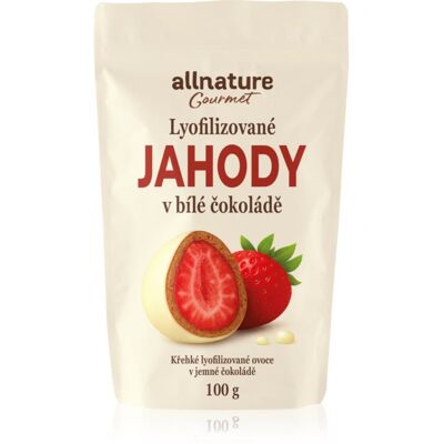 Allnature Truskawki liofilizowane w białej czekoladzie owoce liofilizowane w czekoladzie 100 g Allnature Truskawki liofilizowane w białej czekoladzie owoce liofilizowane w czekoladzie 100 g